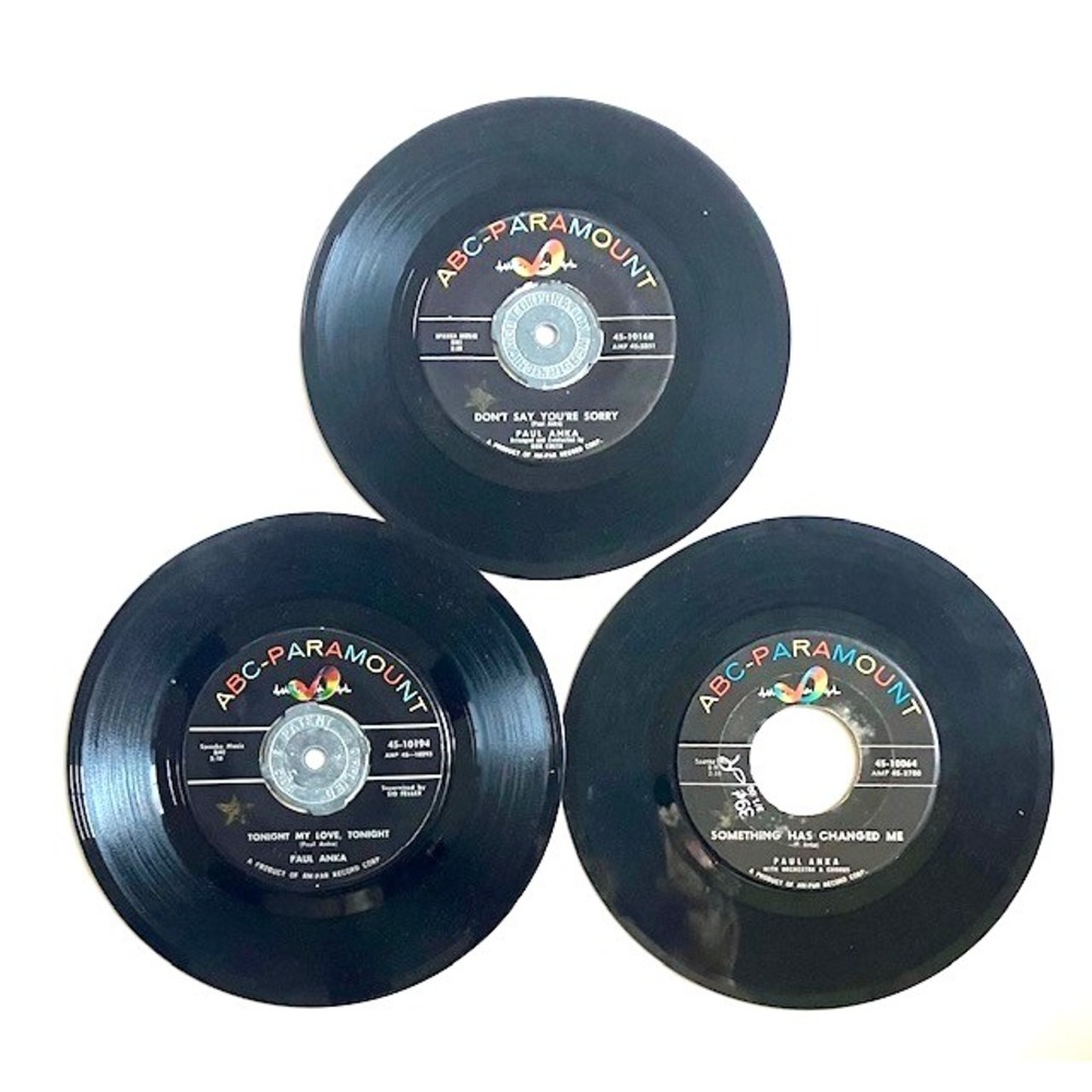 Paul Anka 45 RPM‎ Vinyl Vintage Records Lot of 3 ABC-Paramount Label